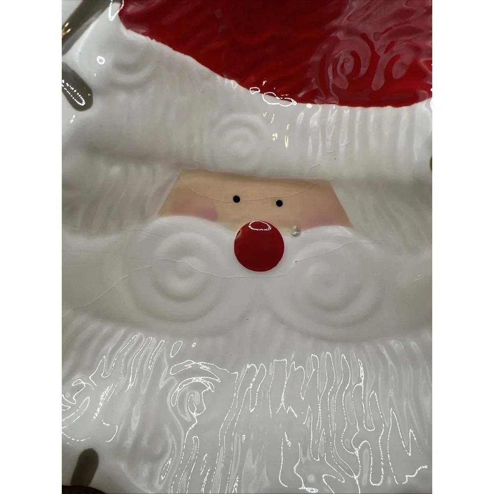 New Mud Pie Christmas Santa Dip Bowl Set Ceramic Face Spoon Gift Box 2015